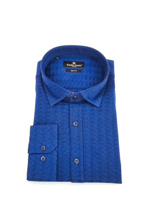 Chemise Bleu Manches Longues