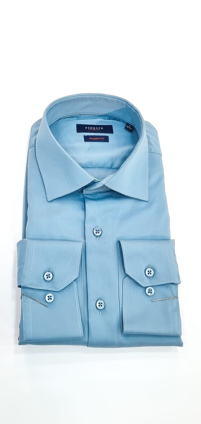 Chemise Bleu Manches Longues