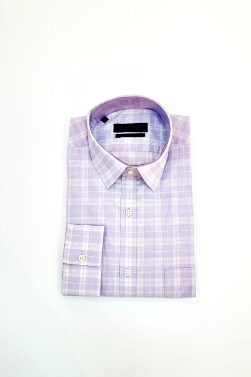 Chemise Rayé Mauve Manches Longues