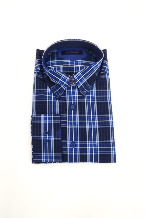 Chemise Rayé Bleu Manches Longues