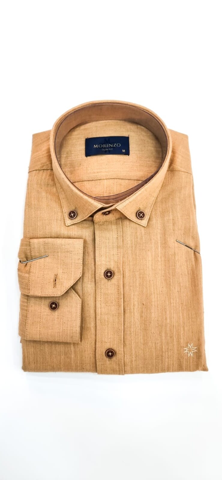 Chemise Marron Manches Longues