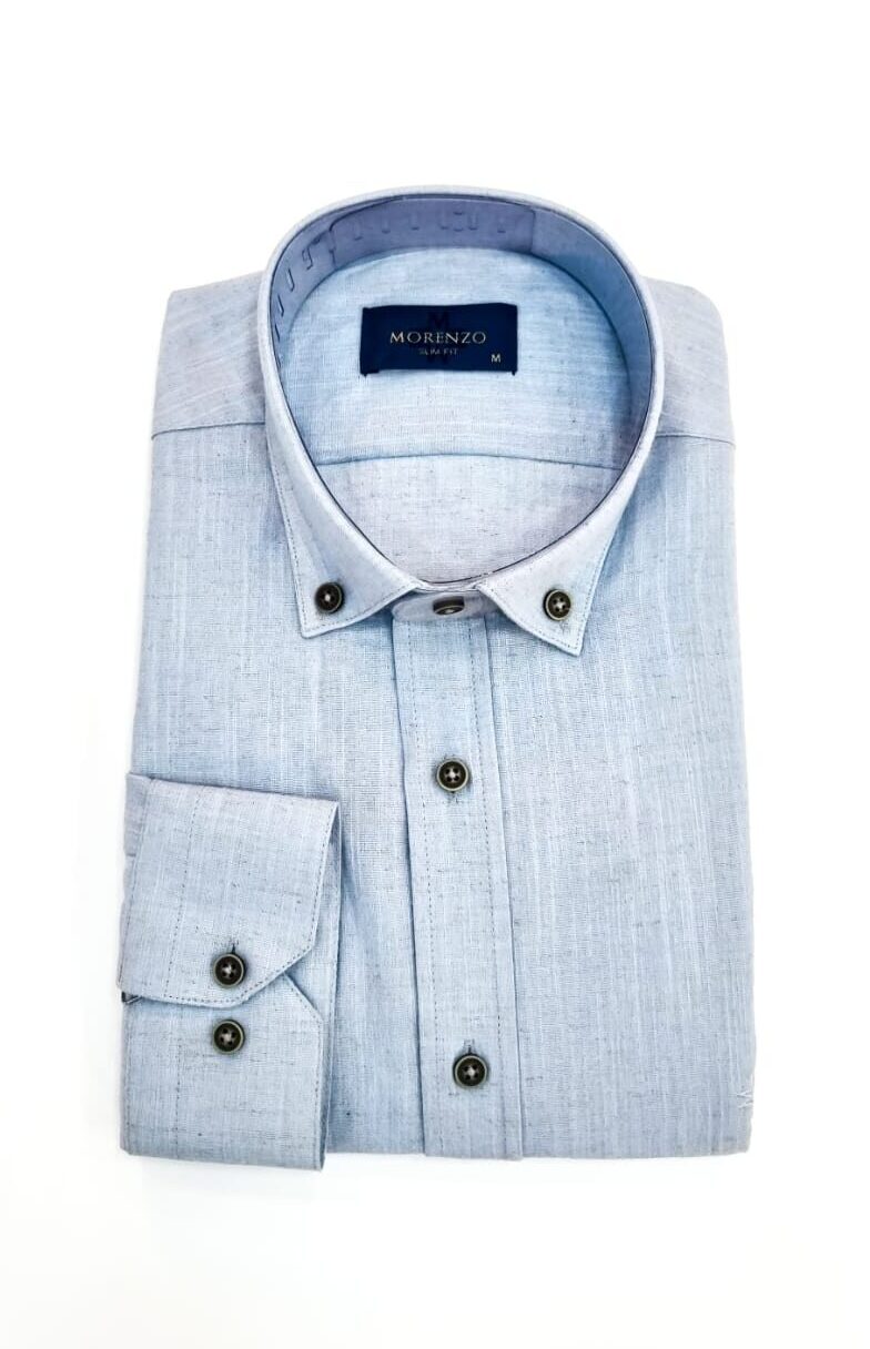 Chemise Bleu Manches Longues
