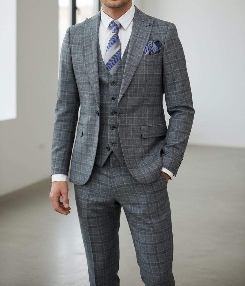 Costume Gris Foncé – 3 Pièces