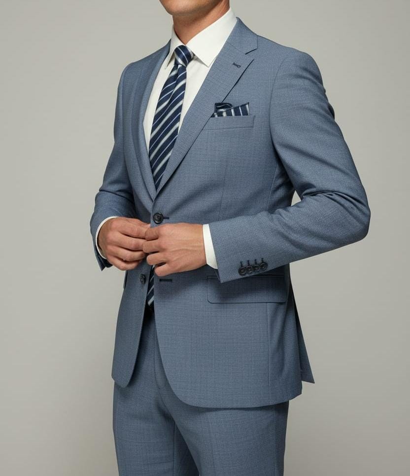 Costume Bleu Ciel – 2 Pièces