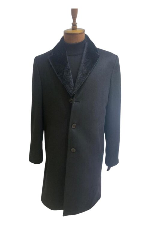 Manteau long cachemire noir