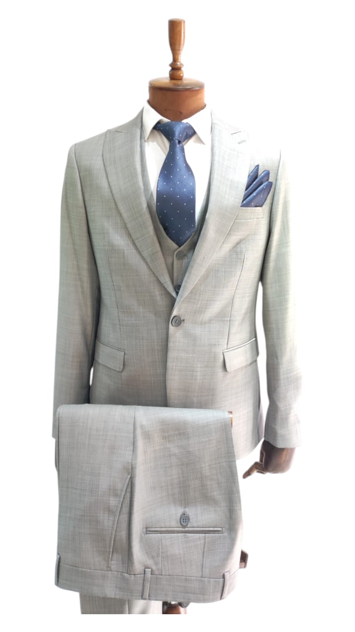 Costume Gris Clair – 3 Pièces