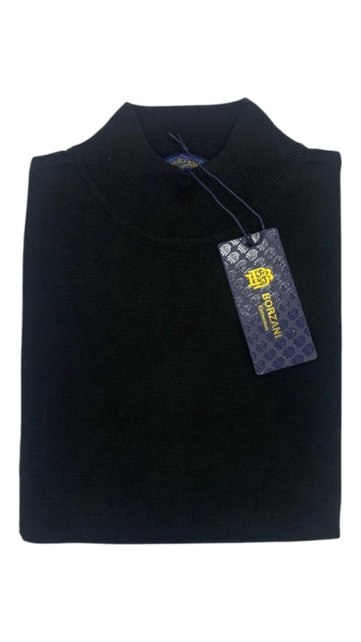 Pull Col Monté Noir