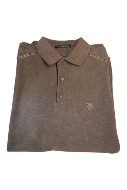 Pull Col Chemise Marron