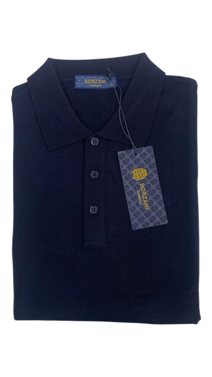Pull Col Chemise Bleu Marine