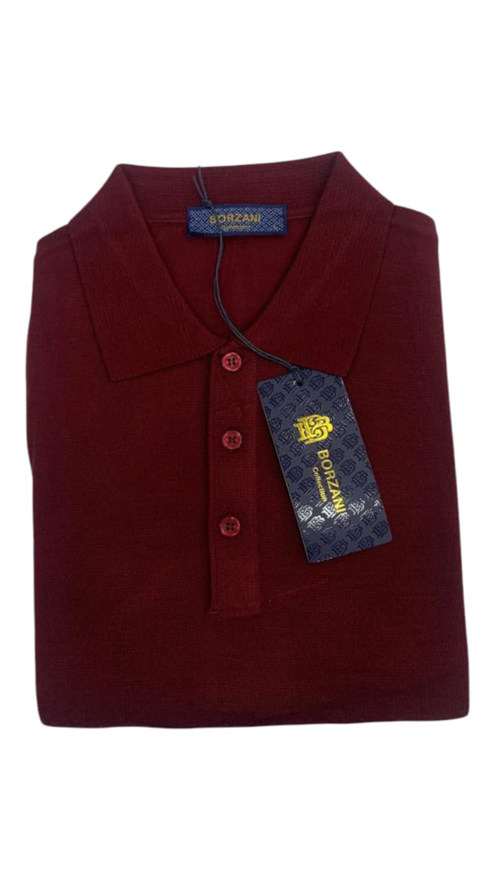 Pull Col Chemise Bordeau