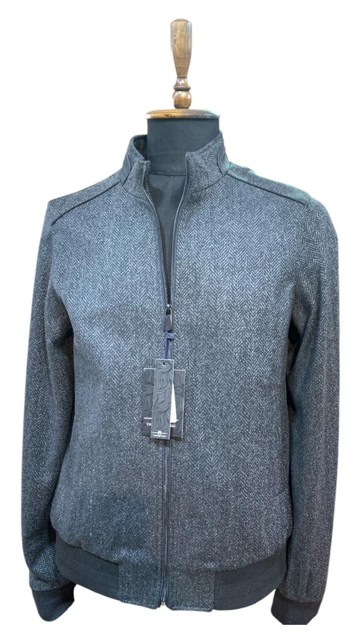 Veste Cachemire Chevron Gris
