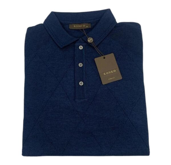 Pull Col Chemise Bleu Marine