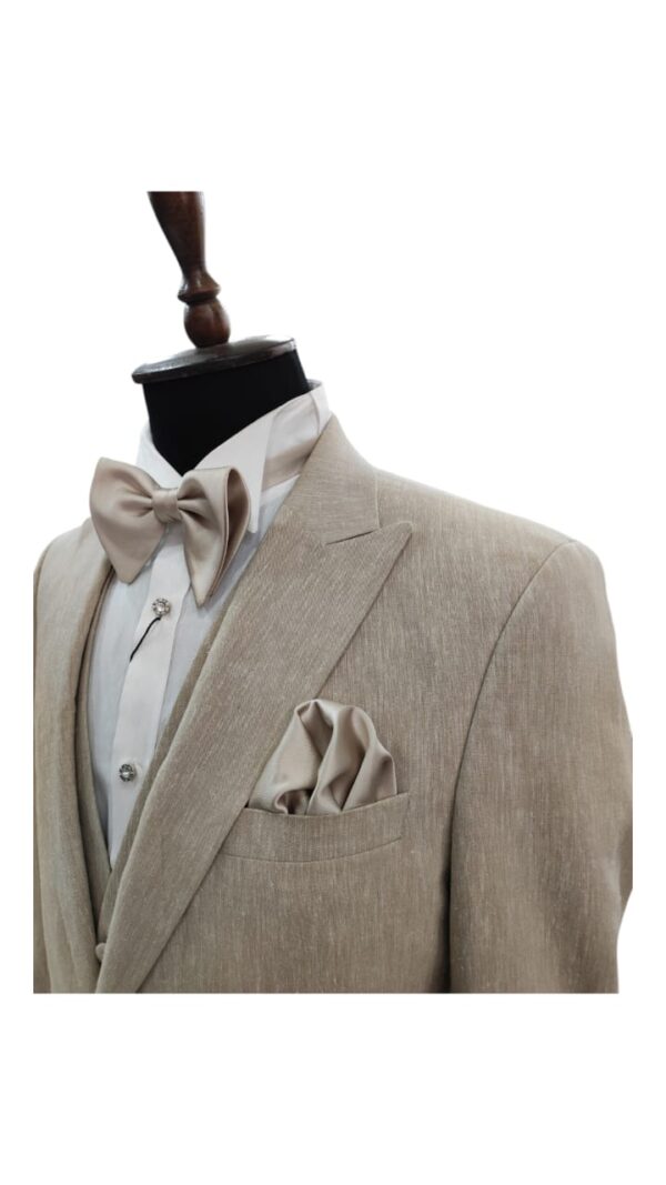 Costume Cérémonie Beige- 3 pièces – Image 3