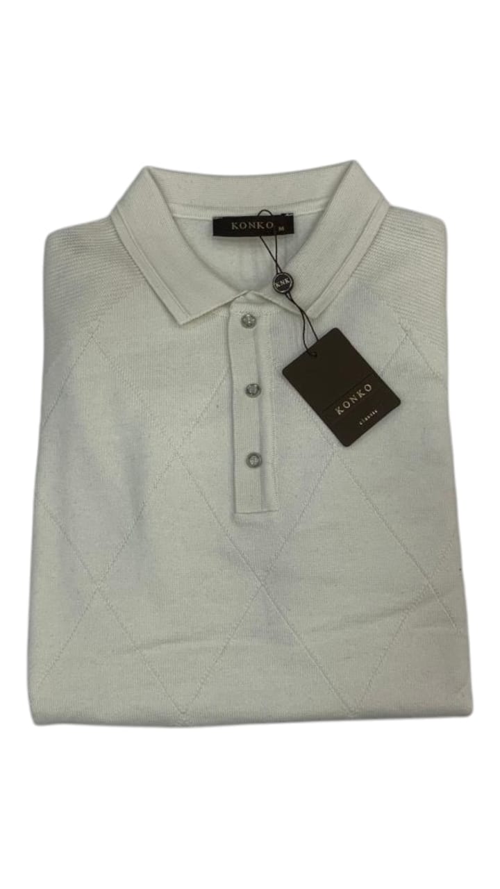 Pull Col Chemise Blanc