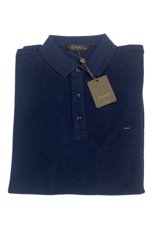 Pull Col Chemise Bleu Nuit