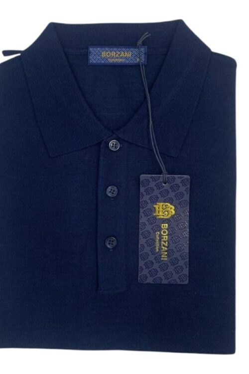 Pull Col Chemise Bleu Marine