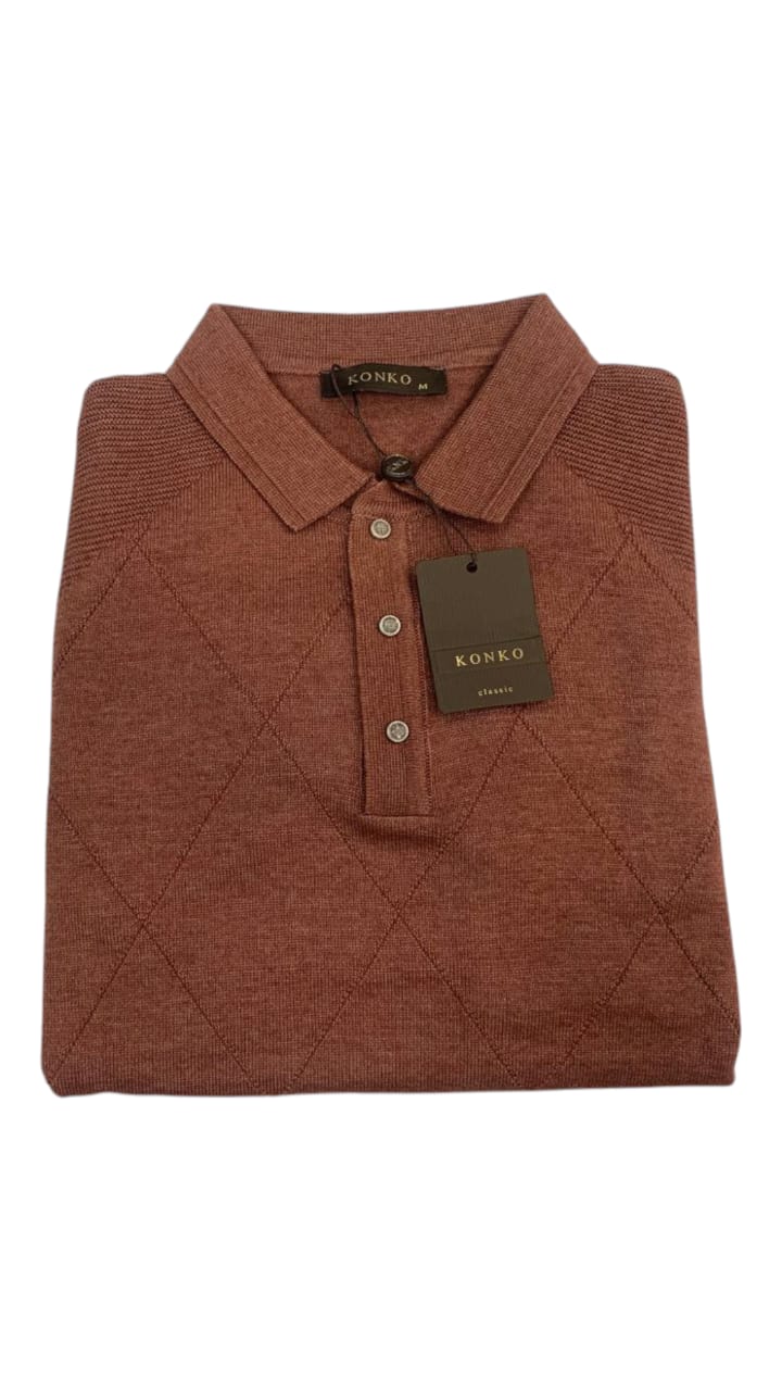 Pull Col Chemise Camel