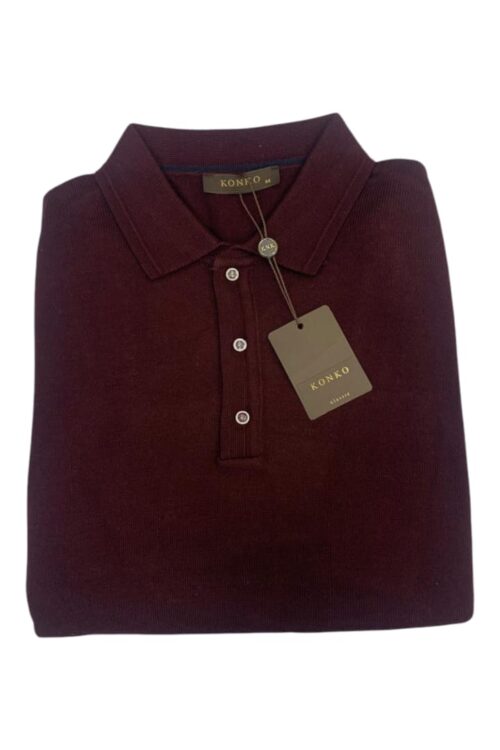 Pull Col Chemise Bordeau