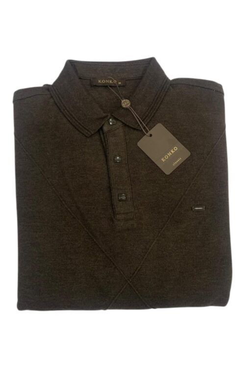 Pull Col Chemise Marron