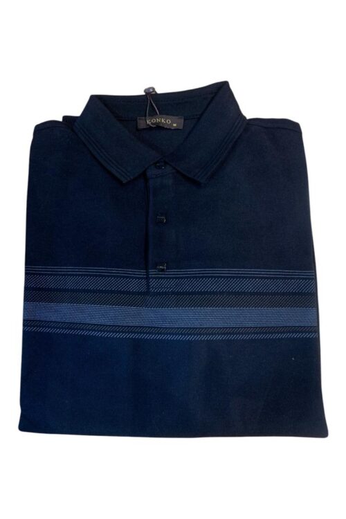 Pull Col Chemise Bleu Nuit