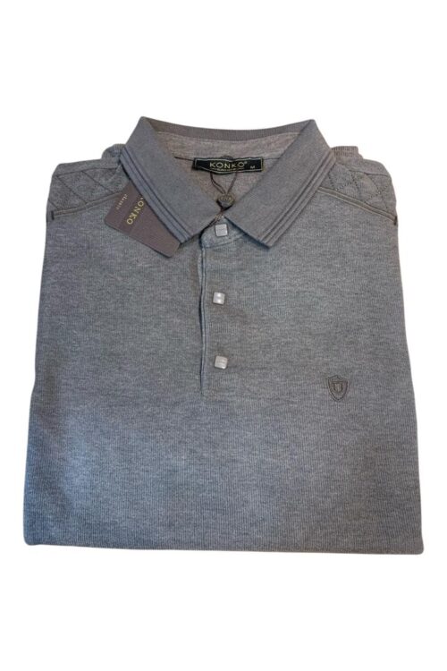 Pull Col Chemise Gris