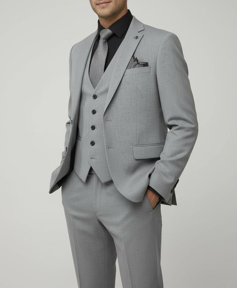 Costume Gris Simple- 3 Pièces