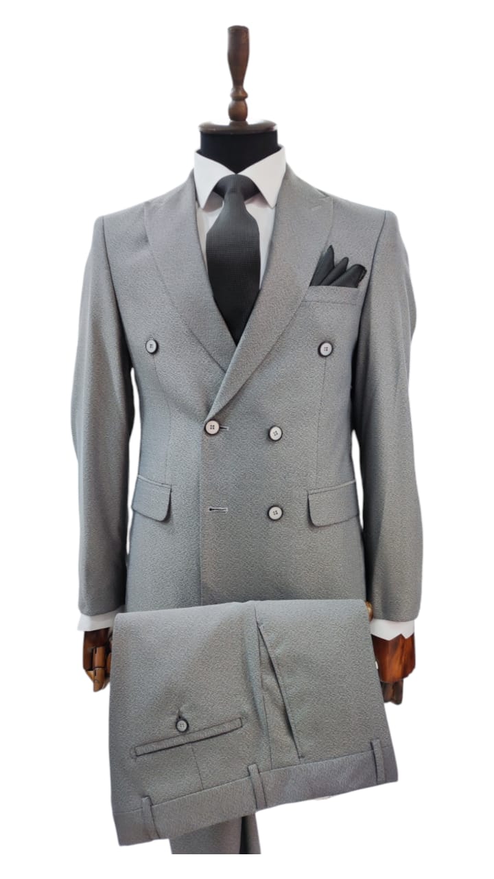 Costume Croisé Gris- 2 Pièces