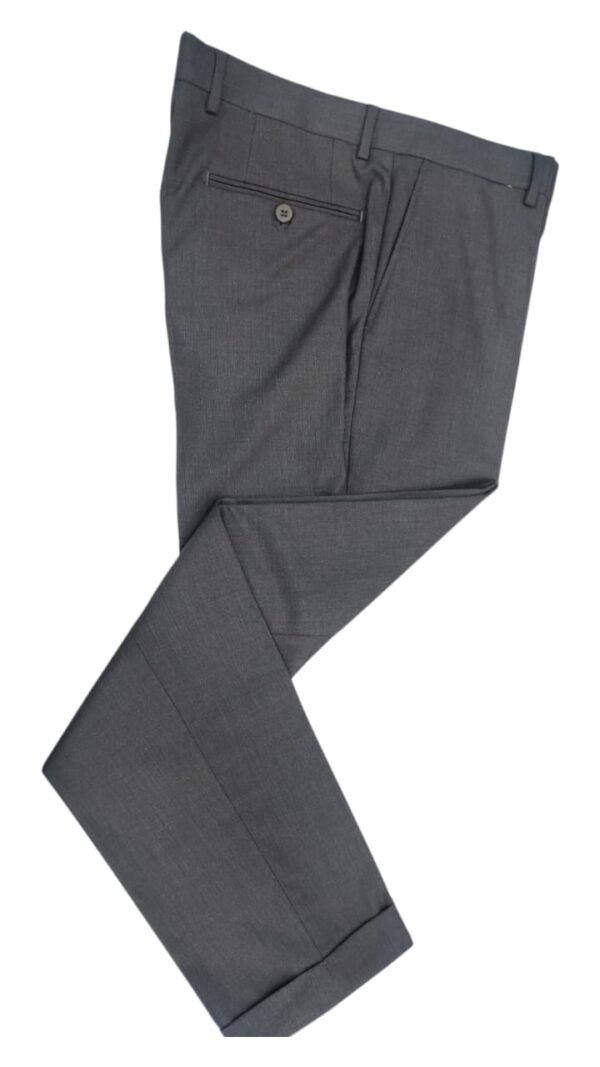 Costume Gris Foncé Avec gilet à Carreaux Bleu - 3 Pièces – Image 6