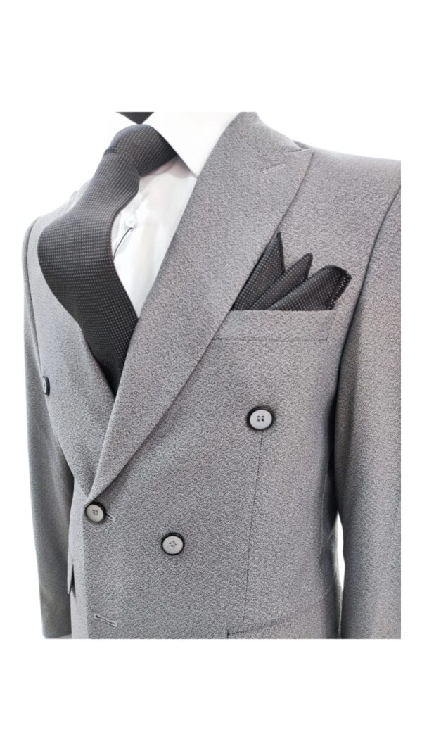 Costume Croisé Gris- 2 Pièces – Image 2