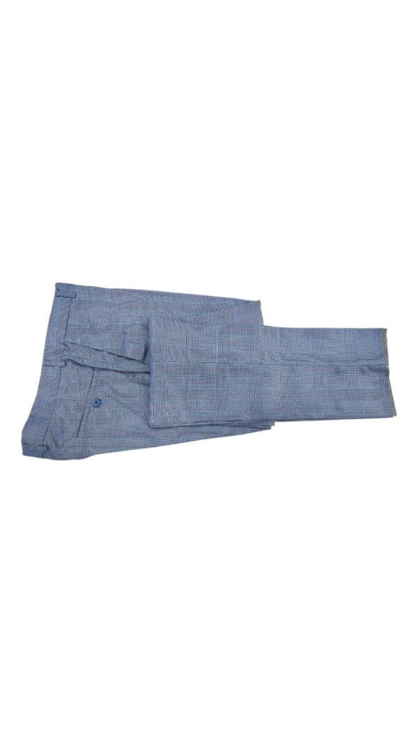 Costume Croisé Bleu Ciel à Carreaux- 2 Pièces – Image 4