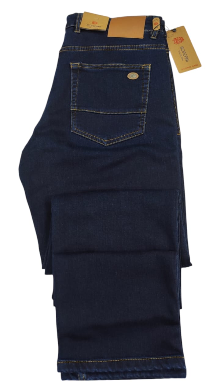 Pantalon En Jean Bleu Foncé