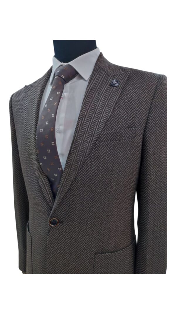 Veste Chevron Marron – Image 2