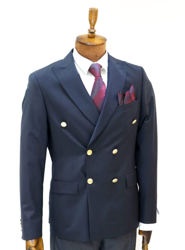 Veste Croisée Bleu Nuit