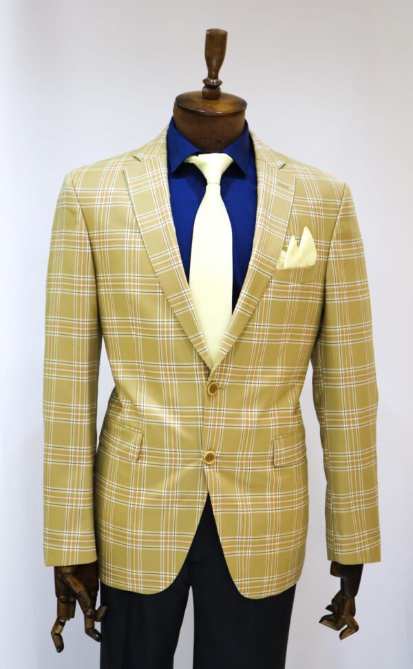 Veste à Carreaux Jaune Claire