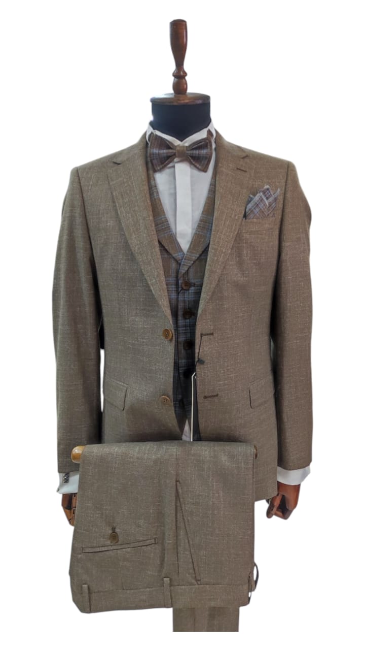 Costume Marron Clair – 3 pièces
