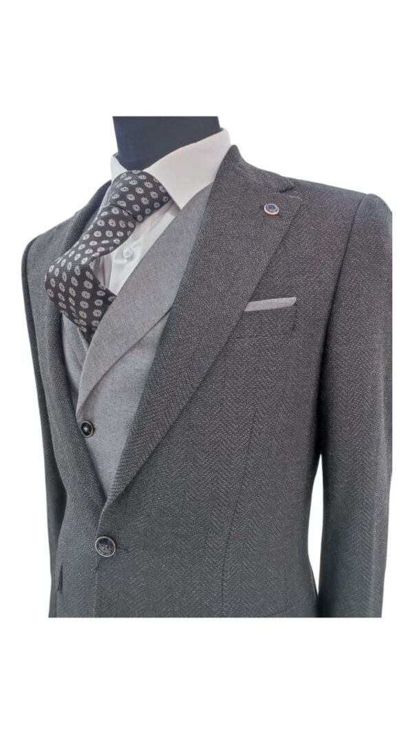 Veste Chevron Gris – Image 2