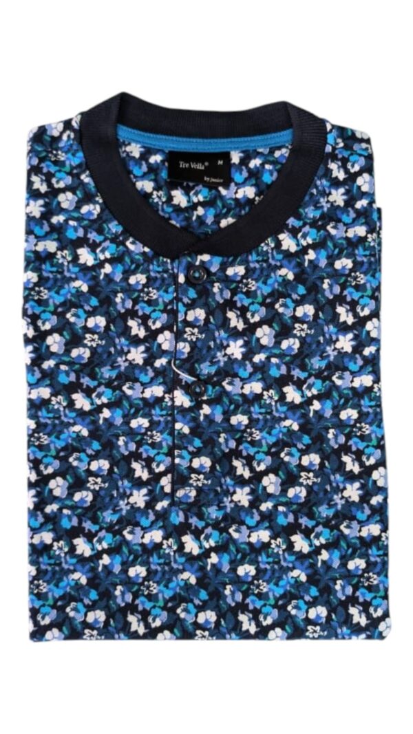 Polo Bleu Fleuri – Image 5