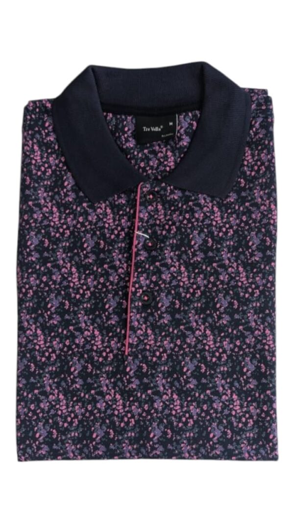 Polo Bleu Nuit Fleuri – Image 5