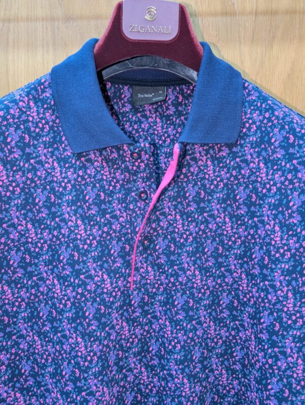 Polo Bleu Nuit Fleuri – Image 3