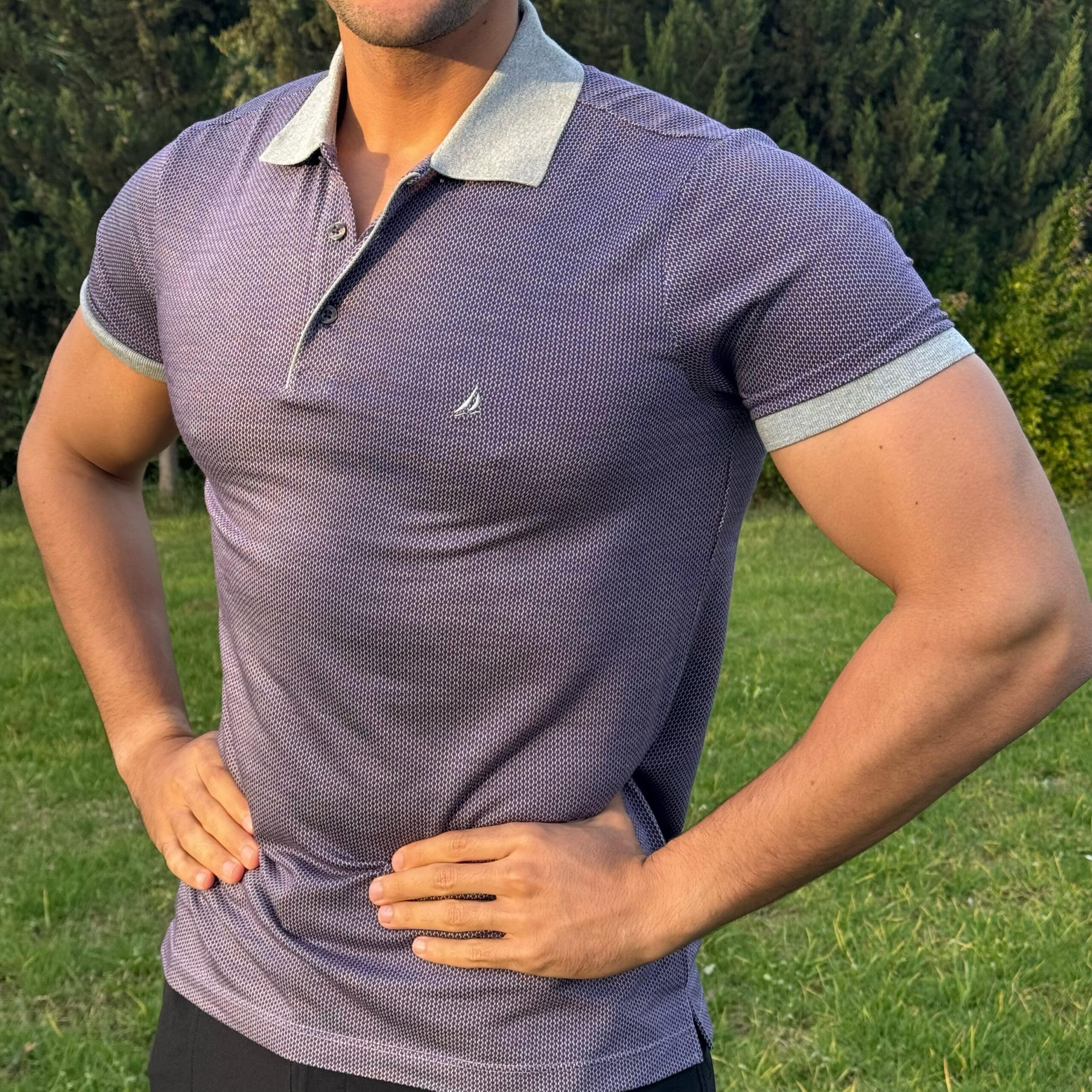 Polo Violet Gris