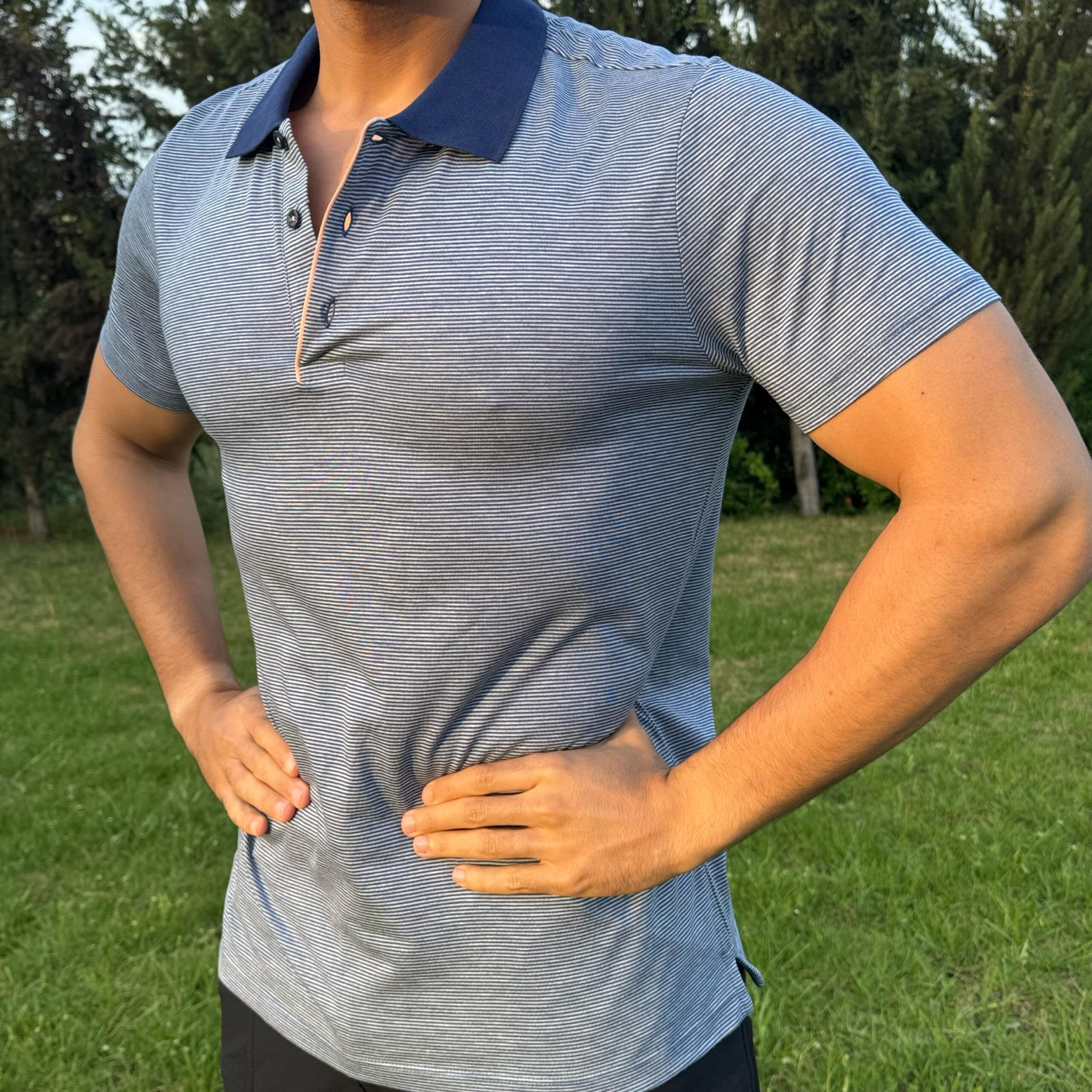 Polo Bleu Marine Rayé