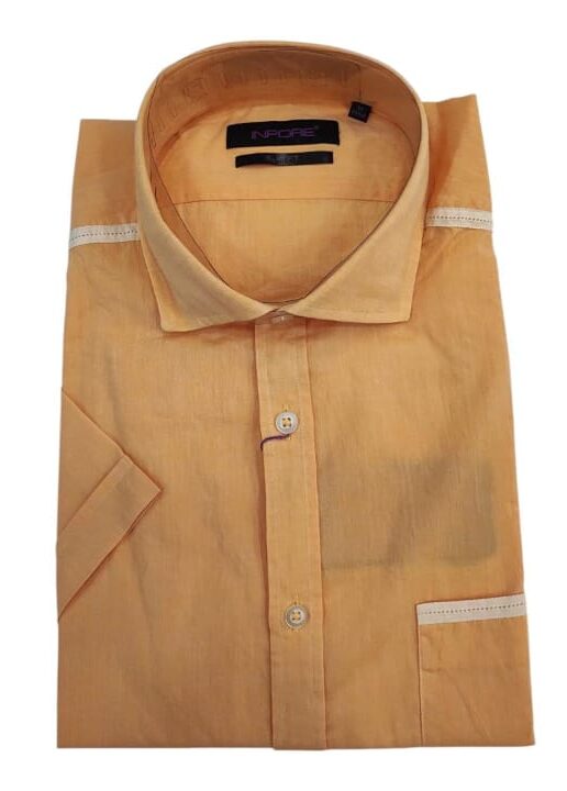 Chemise Orange Demi Manche