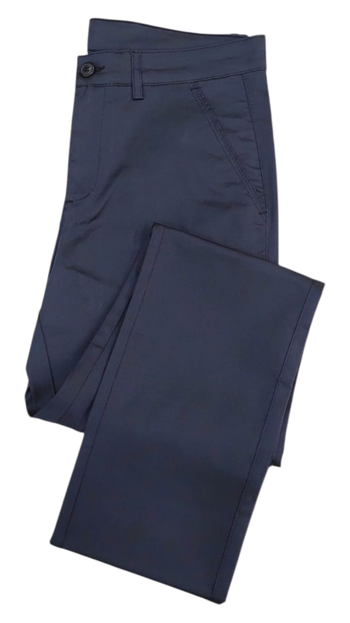 Pantalon En Toile Bleu Foncé