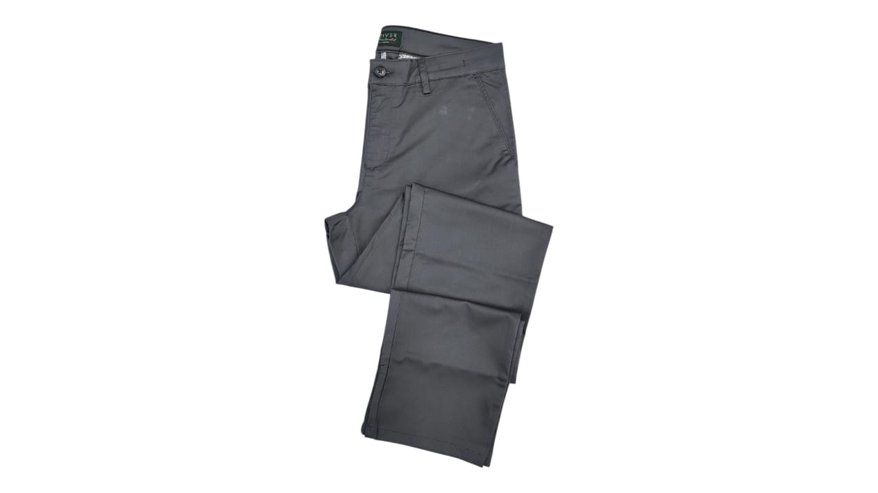 Pantalon En Toile Gris Foncé