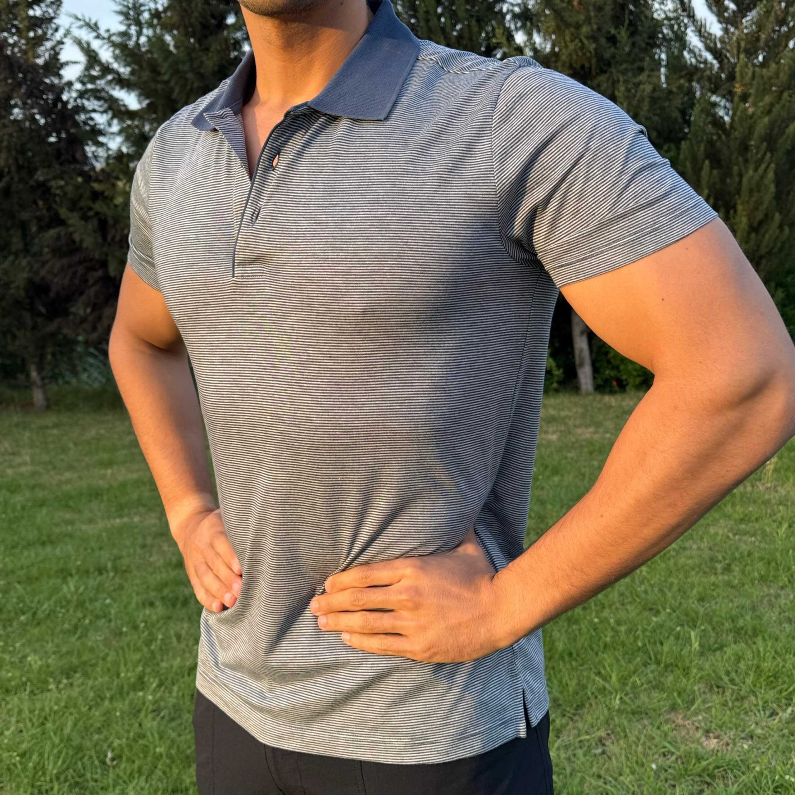 Polo Bleu Rayé