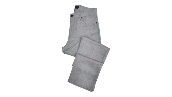 Pantalon En Lin Gris Claire