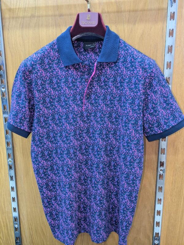 Polo Bleu Nuit Fleuri – Image 2