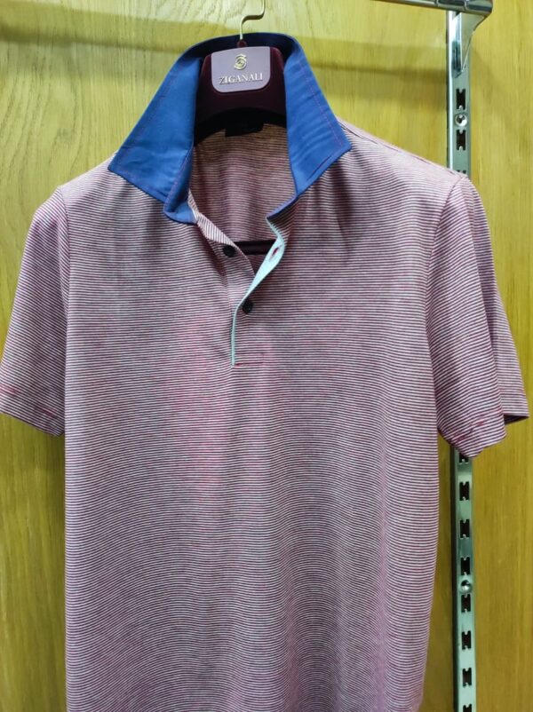 Polo Bordeaux Rayé – Image 2