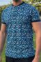 Polo Bleu Fleuri