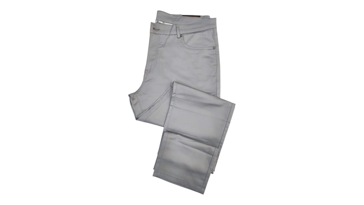 Pantalon En Toile Gris Claire